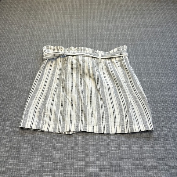 Coastal Striped Linen‎ Blend Paperbag Mini Skirt size 8 Euro Summer Festivals - Picture 4 of 7